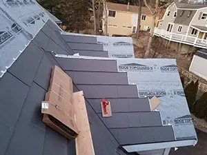 Solid decking on high performance metal roof